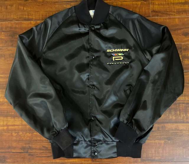 Vintage Schwinn Paramount 80’s 50th Anniversary Satin Bomber Jacket Size M Rare