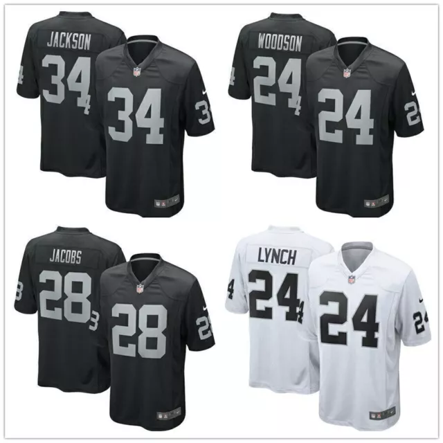 Neu  Herren NFL #34 #24 #28 #24 Las Vegas Raiders American Fußball Genäht DE