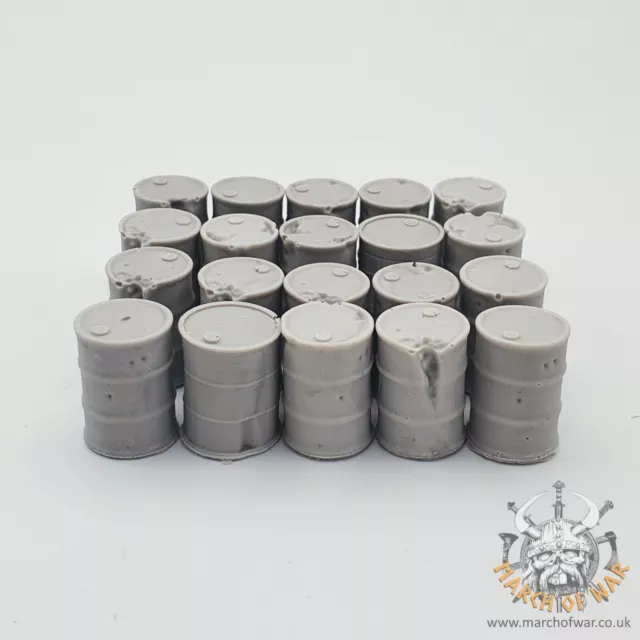 Battered barrels x20 resin cast NOT 3d printed 28mm Tabletop Wargaming