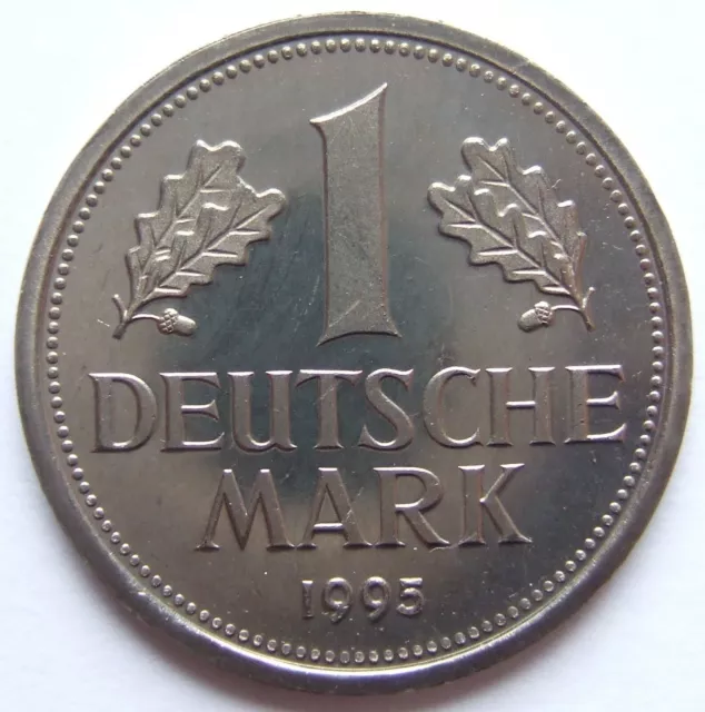 Münze Bundesrepublik Deutschland 1 Deutsche Mark 1995 J in fast Stempelglanz