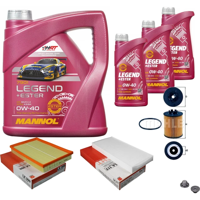 MAHLE Inspektionspaket 7 L MANNOL Legend+Ester 0W-40 für Opel Combo Tour