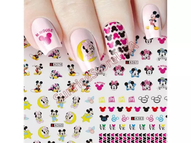Nail Art Water Transfer Sticker Disney Mickey Minnie Mouse Cartoon Decal Manicur
