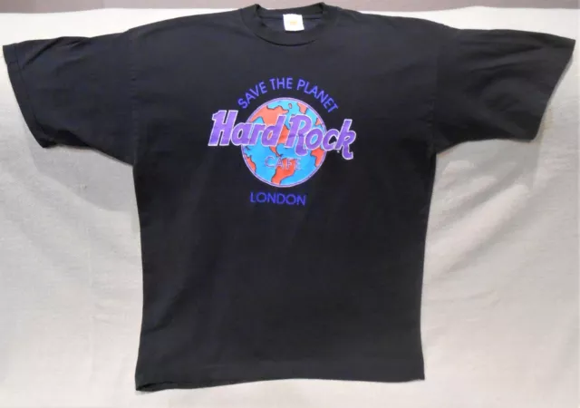 Hard Rock Cafe London Black Save The Planet T-Shirt Size Adult Large - Preowned