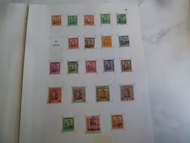 1938-1953 King George Vi New Zealand Stamps  1D 2D 3D Album Lot Royalty British