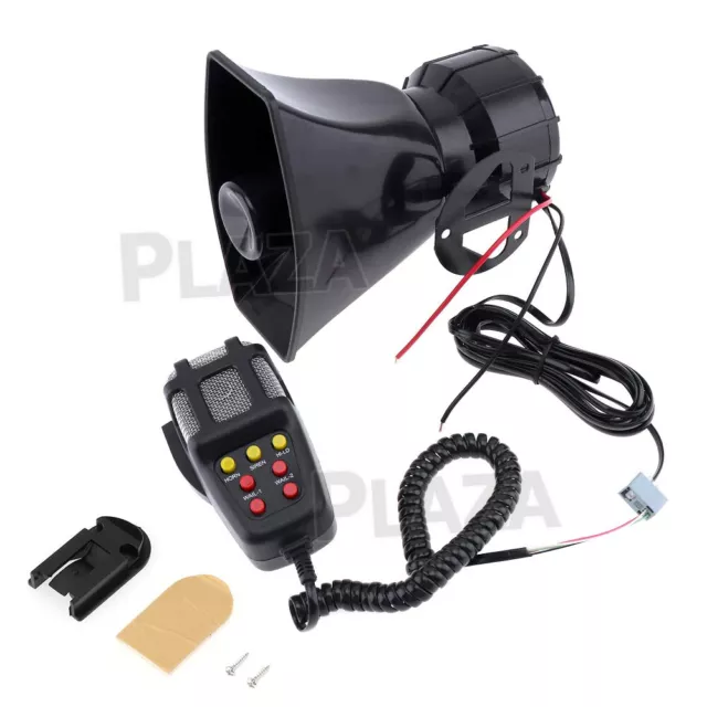 Air Horn Siren Megaphone Loud + MIC Speaker 7 Sounds Car Vehicle Truck Van 12V 2