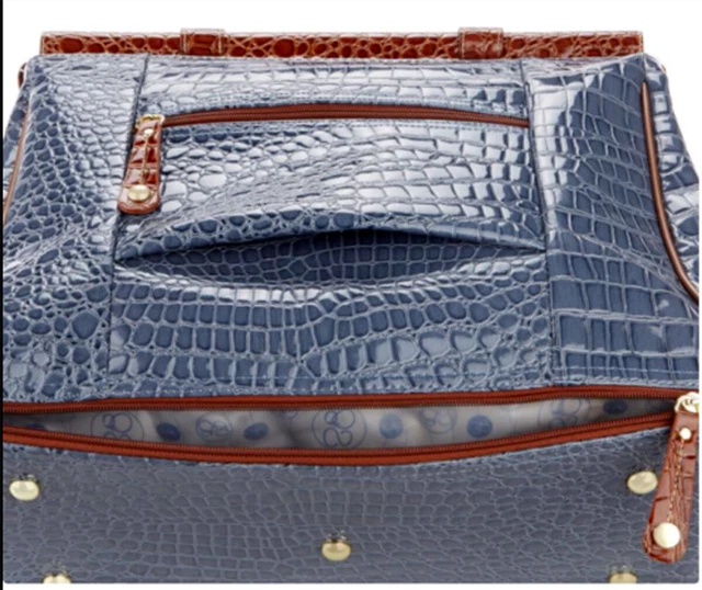Samantha Brown Croco-Embossed Dowel Travel Bag (NAVY) RARE Old Stock 3