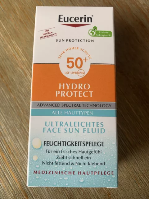 Eucerin Sun Protection HydroProtect Ultra leichtes Face Sun Fluid 50+ 50ml Neu