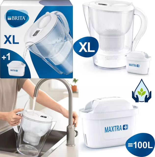 Brita Jarra 3,5 L con filtro de Agua Filtrada,1 cartucho Maxtra+reduce cal cloro