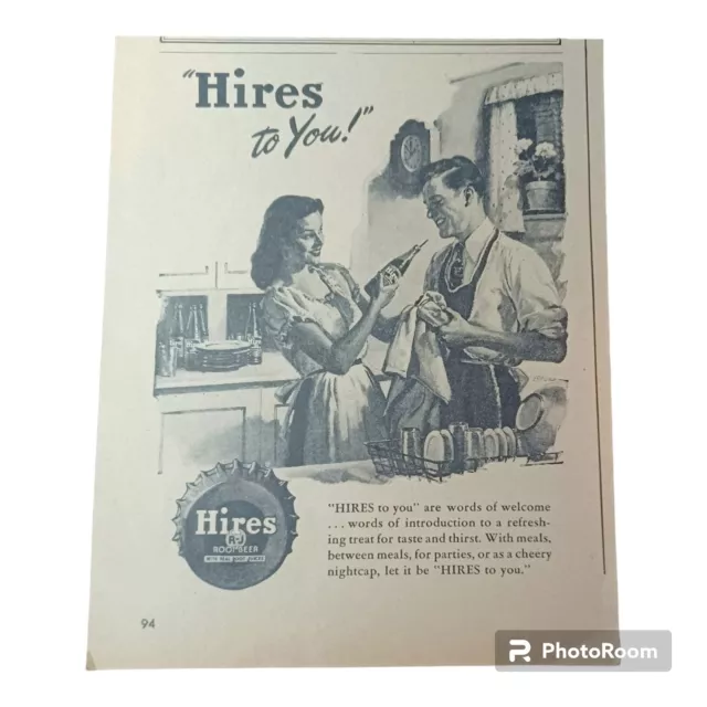 1946 Print Ad: Hires Root Beer