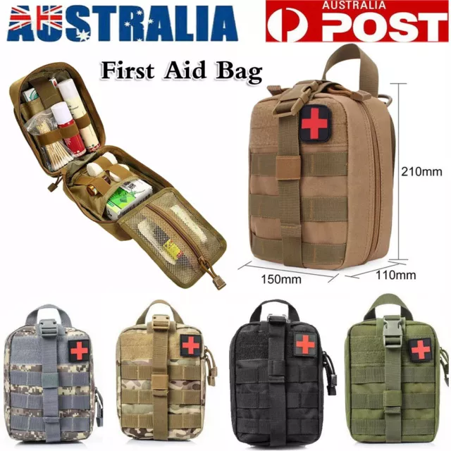 Outdoor First Aid Kit Tactical Molle Medical Pouch Emergency Survival Bag Pack