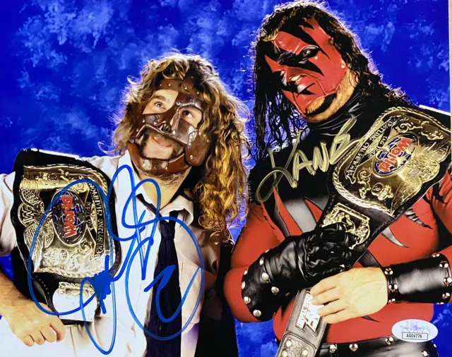 JSA MANKIND & KANE WWE TAG BELTS PROMO - DUAL AUTOGRAPHED Pro Wrestling Signed