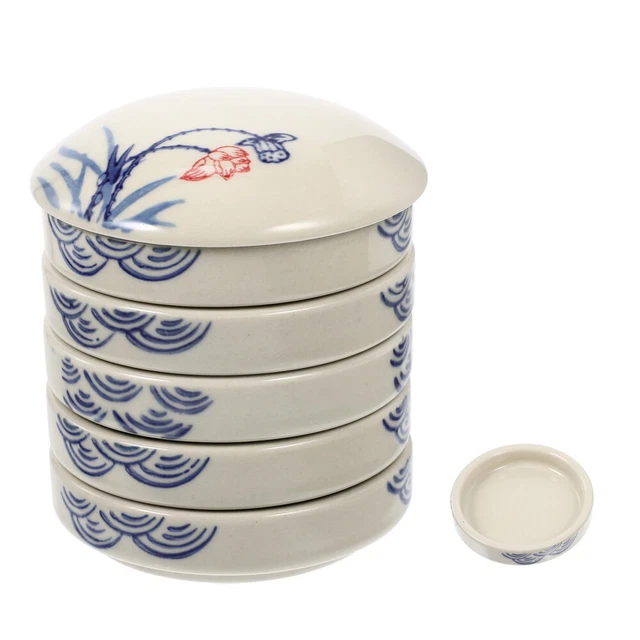 Tavolozza tradizionale cinese in ceramica, piastra di pittura ad acquerello, piatto per acquerello, vassoio per mescolare i colori, tavolozza in porcellana (17,8 cm
