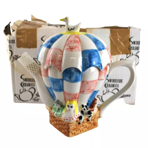 Swineside Ceramics Hot Air Balloon Novelty Teapot The Teapottery