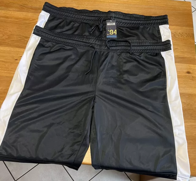 Identic More 2 x Kurze Shorts Blau mit weißen Streifen Gr.7XL