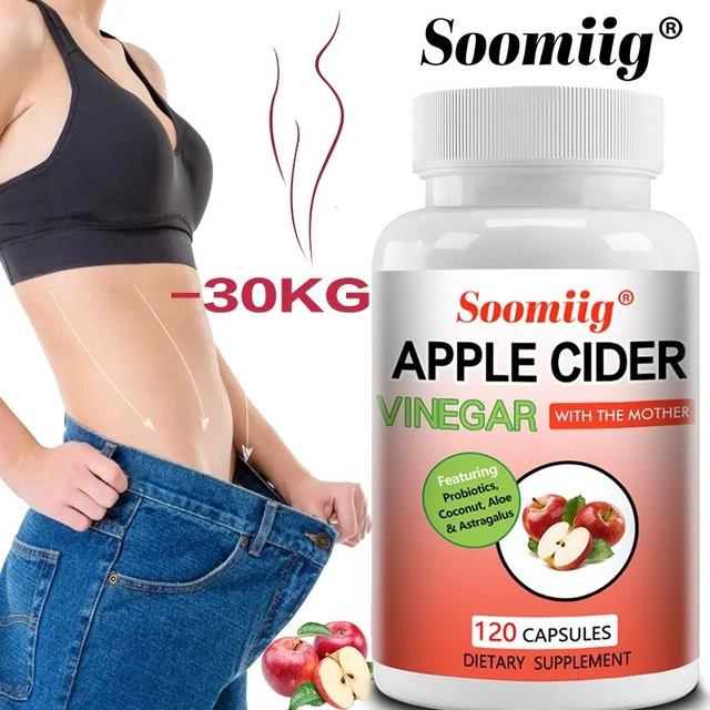 APPLE CIDER VINEGAR Capsules, Probiotic Blend Dietary Supplement 30-120 ...