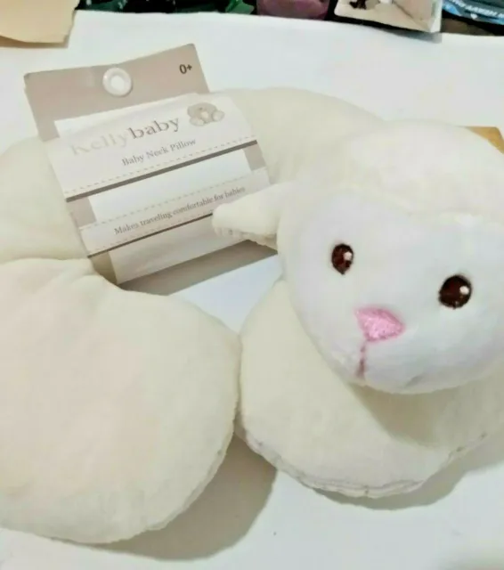 KellyBaby Infant Neck Pillow with lamb plush stuffed animal New with Tags travel