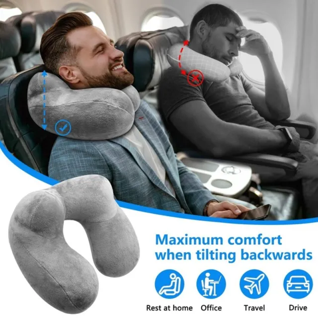 U Shaped Travel Pillow Neck Support Soft Head Rest Car Cushion With Pillow Case