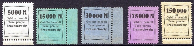 Dt.Lokalausg. Braunschweig 1923 Serie ungebr. kpl. o.G., 5000 + 150.000**(73/21)