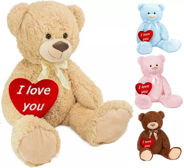 BRUBAKER XXL Oso de Peluche y Corazón "I Love You" Osito Querido Regalo Amor