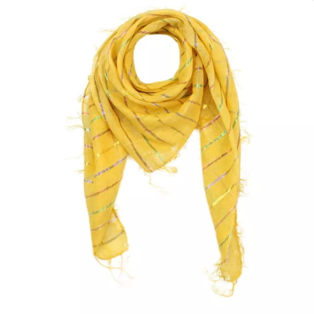 Baumwolltuch gelb Lurex mehrfarbig 1 quadratisches Tuch