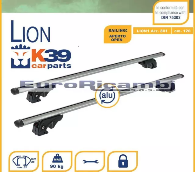 BARRE K39 LION 120CM CORRIMANO ALTO HYUNDAI i30 FD Station Wagon 08>12