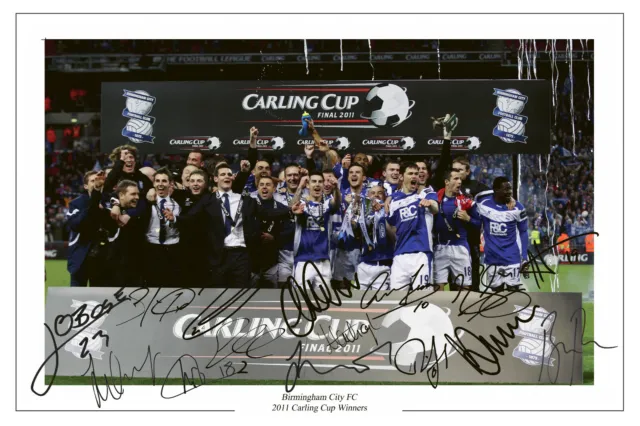BIRMINGHAM CITY 2011 Carling Cup Signed Autograph PHOTO Gift Signature Print