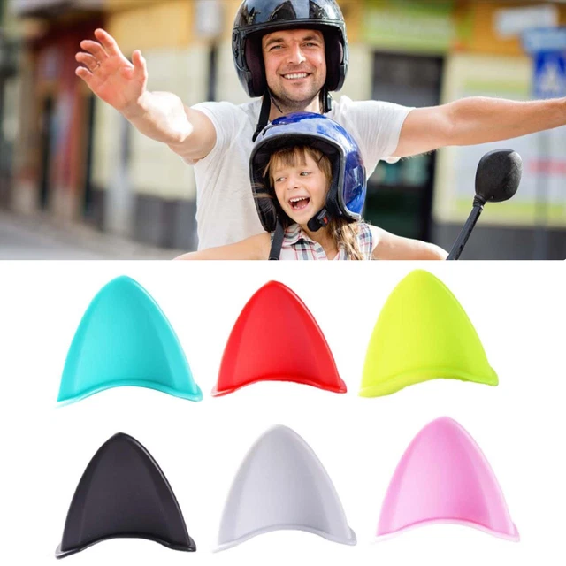 Self Adhesive Cute Cat Ears Motorcycle Helmets Decor Universal Helmets Cover X2