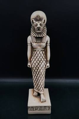 ÚNICO ANTIGUO ANTIGUO EGIPCIO Estatua Diosa Sekhmet Guerra Caza Hecho a mano