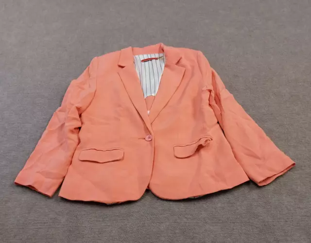 Alice+Olivia Womens Size Small Orange Long Sleeve Blazer Jacket