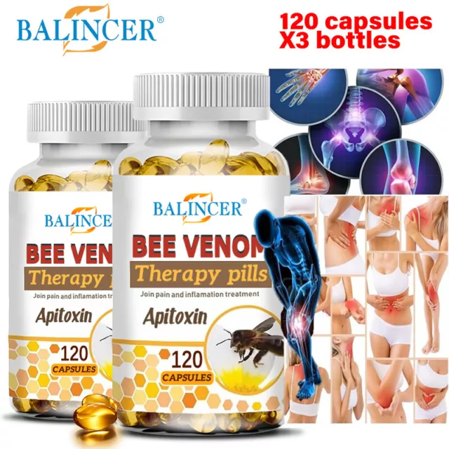 Bee Venom - Natural Joint and Bone Pain Improvement Capsules Non-GMO Gluten-Free