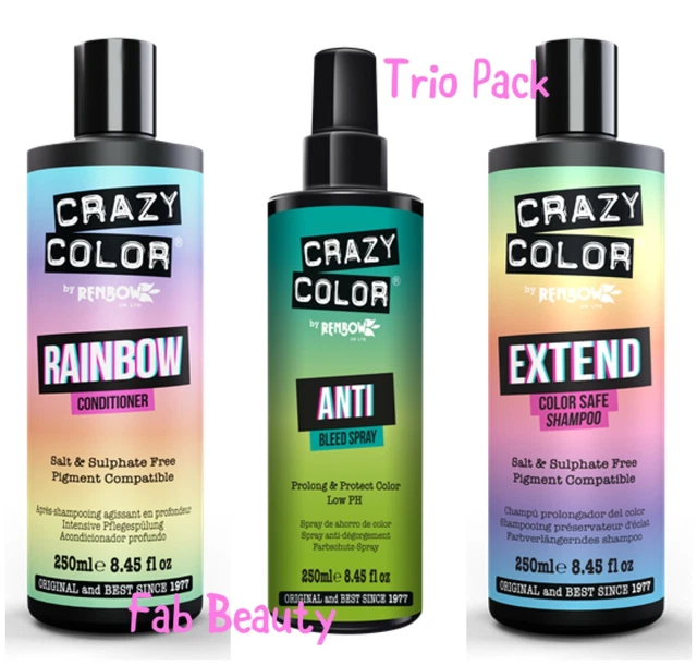 Paquete Crazy Color Trio - Rainbow Estado + Champú Extensivo + Spray Antisangrado
