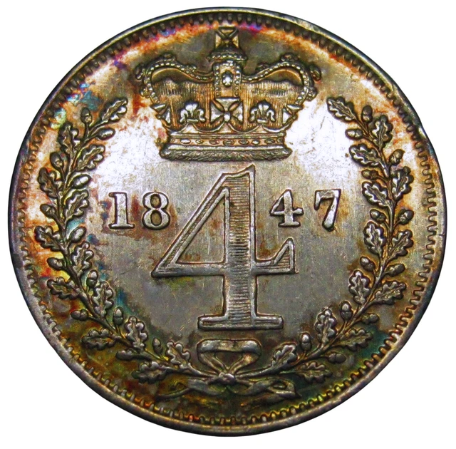 G. BRITAIN - 1847 Victoria Silver 4 Pence KM# 732 Low Mint of only 4,158 Strikes