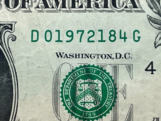Date Note One Dollar Bill April 18th 1972 Birthday or Anniversary Note