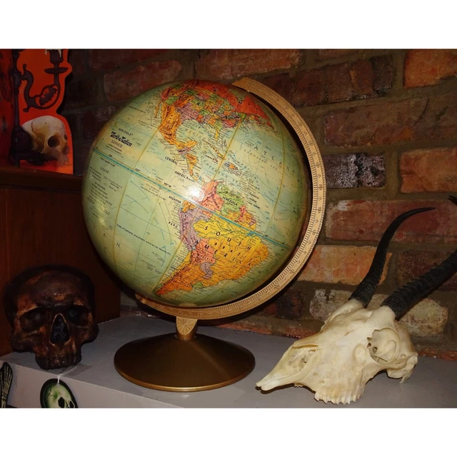 VINTAGE REPLOGLE WORLD Nation Series 12 inch diameter Globe atlas 1970s ...