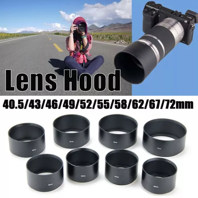 Metal Lens Hood Sunshade for Canon/Nikon 40.5/43/46/49/52/55/58/62/67/72mm