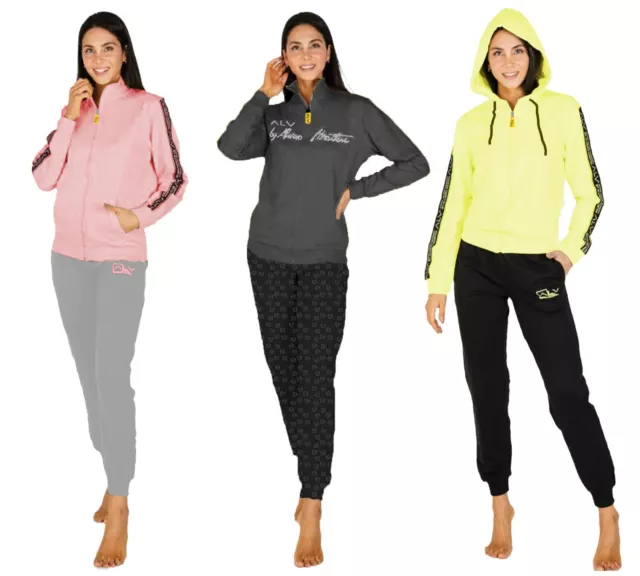 tuta donna ALVIERO MARTINI estiva COTONE french terry zip cappuccio moda 6 color