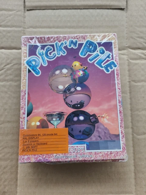 Jeu Commodore 64/128 Pick 'N Pile (Diamant) - Cassette Neuve, édition Complète, 1988