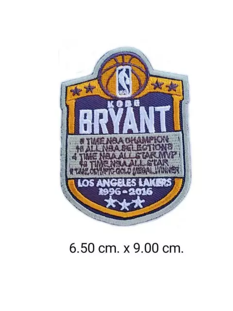 2PCS Kobe Bryant Logo Lakers 2.37"x3.0" Embroidered Iron On Patch