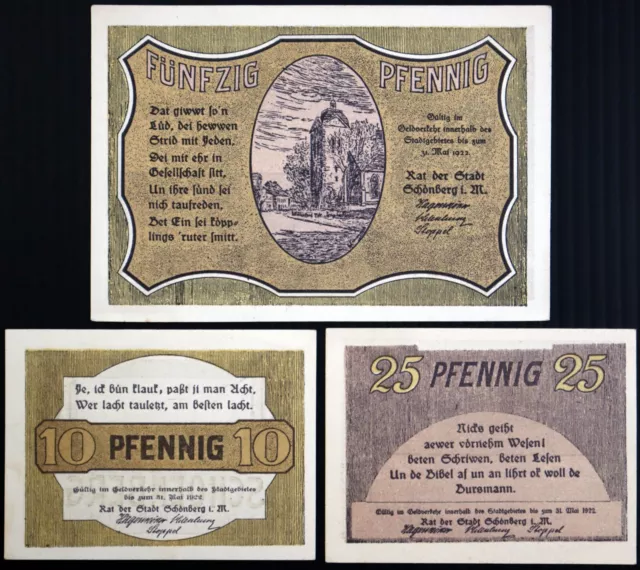 SCHOENBERG 1922 Complete Reutergeld Series German Notgeld