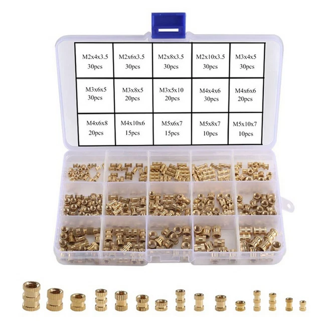 330PCS Female Thread Knurled Nut M2 M3x3MM M4 M5 Brass Threaded Insert Round
