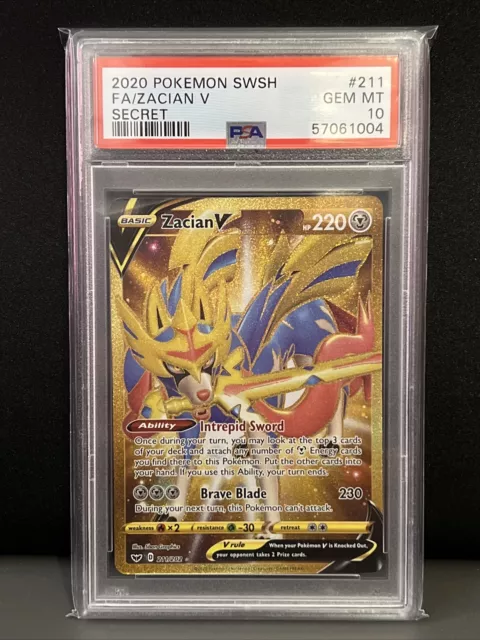 Zacian V 211/202 Sword & Shield Gold Secret Rare Holo Pokemon Card