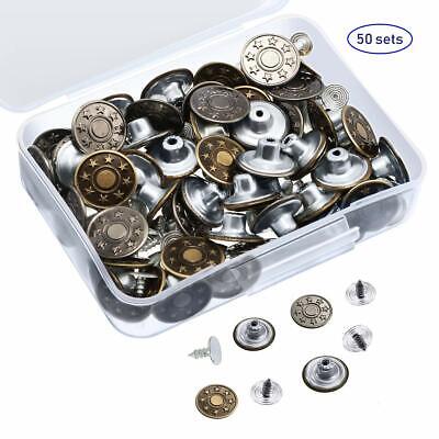 bronzo set di bottoni a pressione in metallo con oro 4 stili argento nero Craftsuit 100 bottoni a pressione per jeans 