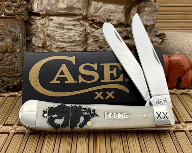 CASE XX USA Natural Bone Buck DEER Bullet XX Stainless Trapper Pocket