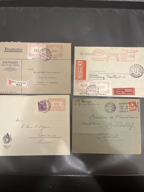 Schweiz Briefe Lot - Diverse Frankaturen & Stempel - 4 Stück - A27