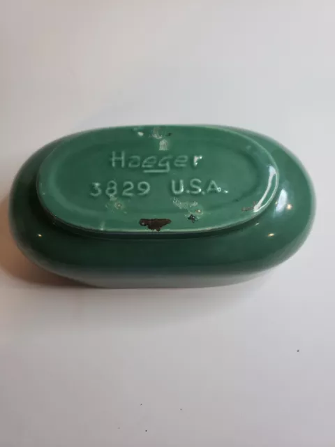 Haeger Vintage Planter MCM Green USA Glazed Ceramics Collectible 3829 Decor 3x8 3