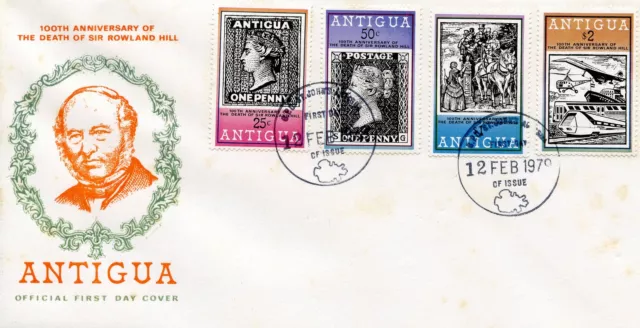 ROWLAND HILL'S DEATH  100th ANNIVERSARY ANTIGUA  FDC 1979