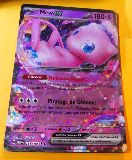 Pokemon 151 Card Secret Rare Holo Card Fr Mew EX 151/165 EX MEW FR Mint