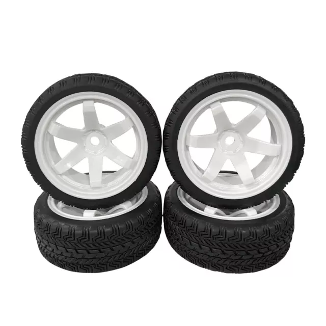 4x 1:10 RC On Road Tire Rubber Tyre & Wheel Rim 12mm For HSP HPI Racing Car