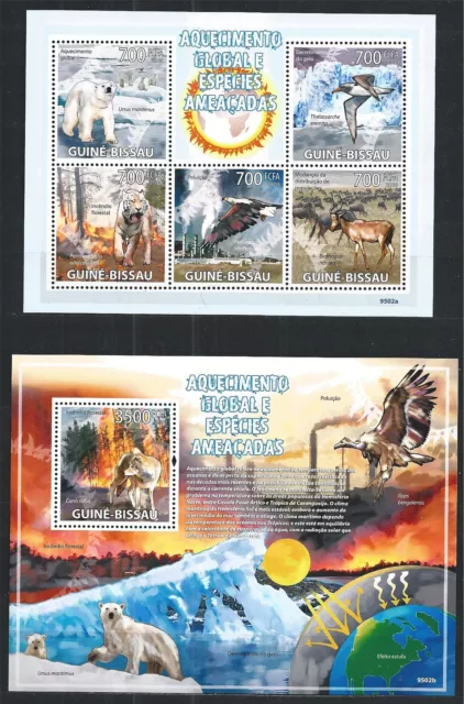 Guinea Guine Bissau 2009 Block Mini Sheet Set Fauna Mnh