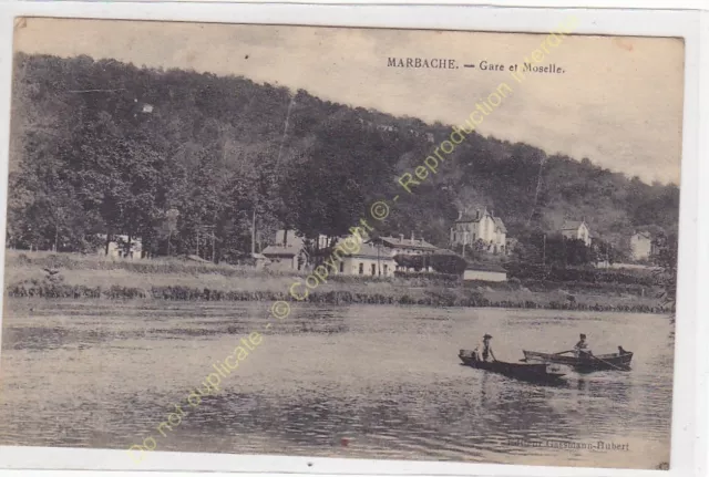 CPA 54820 Marbache Station And Moselle Boats Cartoon Edit Gassmann ca1927